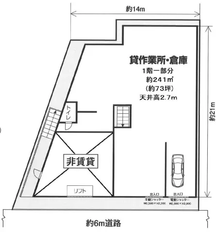 東京都足立区谷在家の倉庫